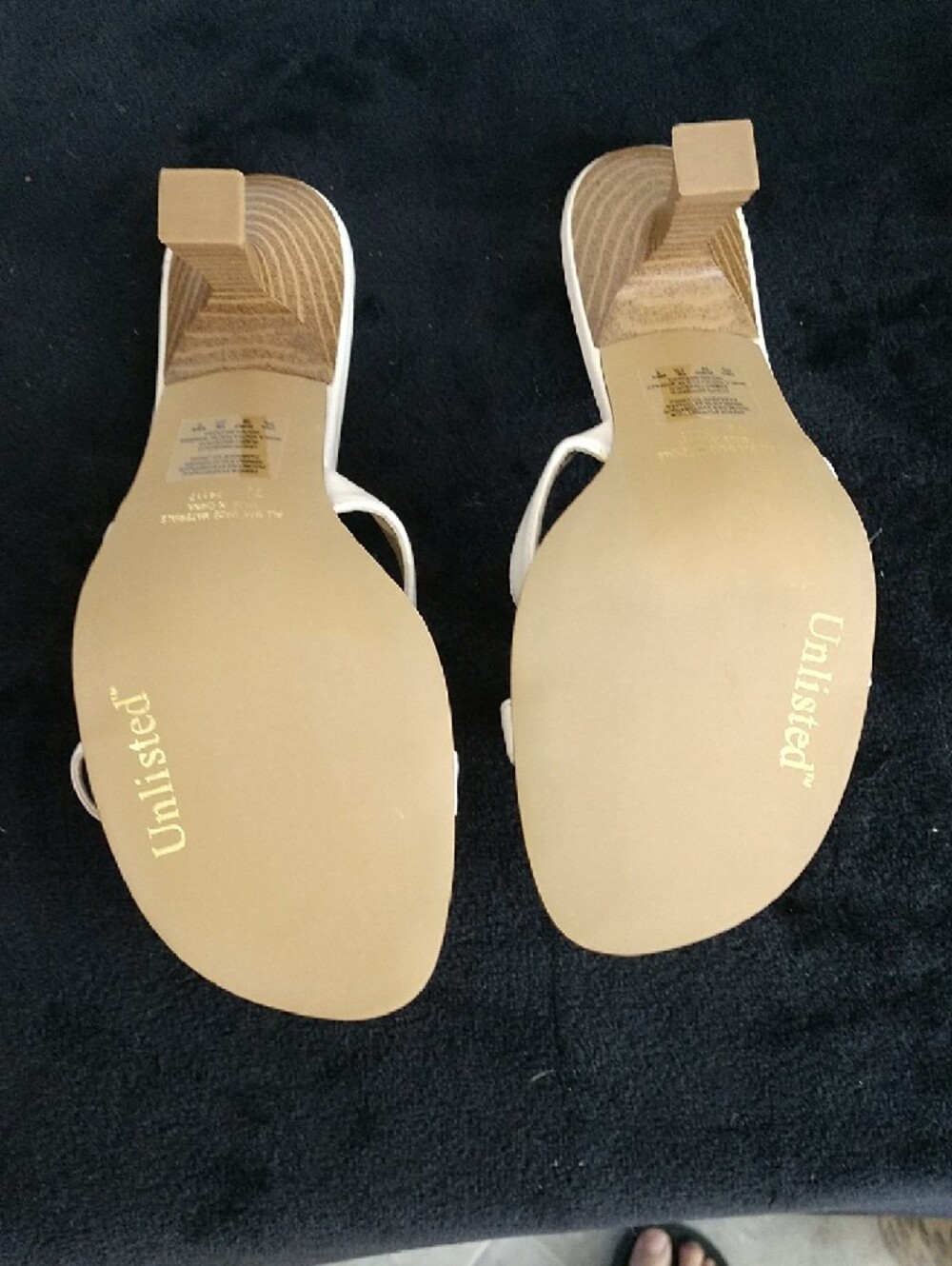 Unlisted Cream Strappy Mid-Heel Mules - Picture 4 of 4